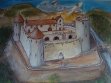 Travail de reconstitution du Château de La Roche des Arnauds (Hautes-Alpes) - 2001 - Un peu de figuratif
